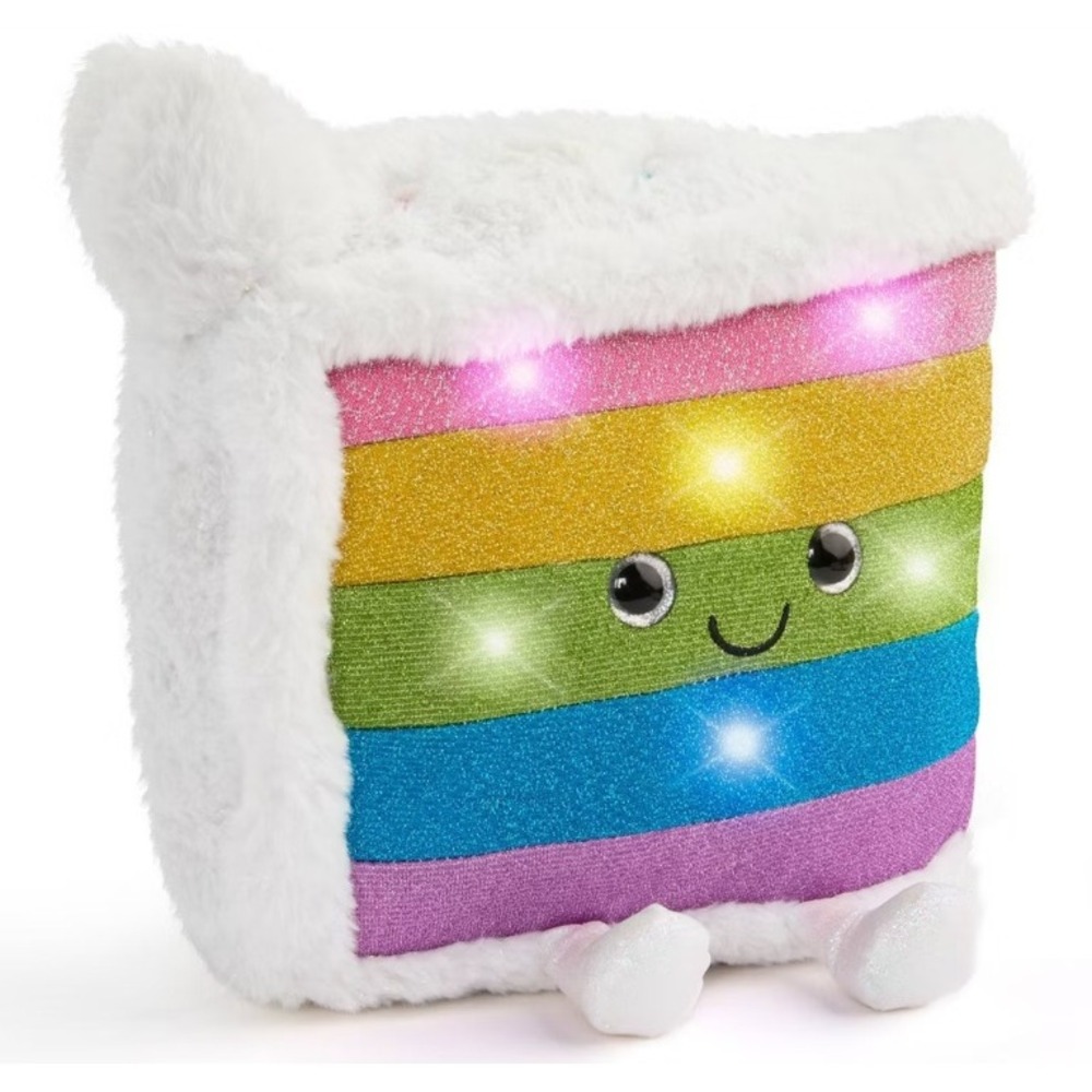 FAO Schwarz Glow Brights Snack Shop Rainbow Cake Light Up Sound Plush Toy NEW